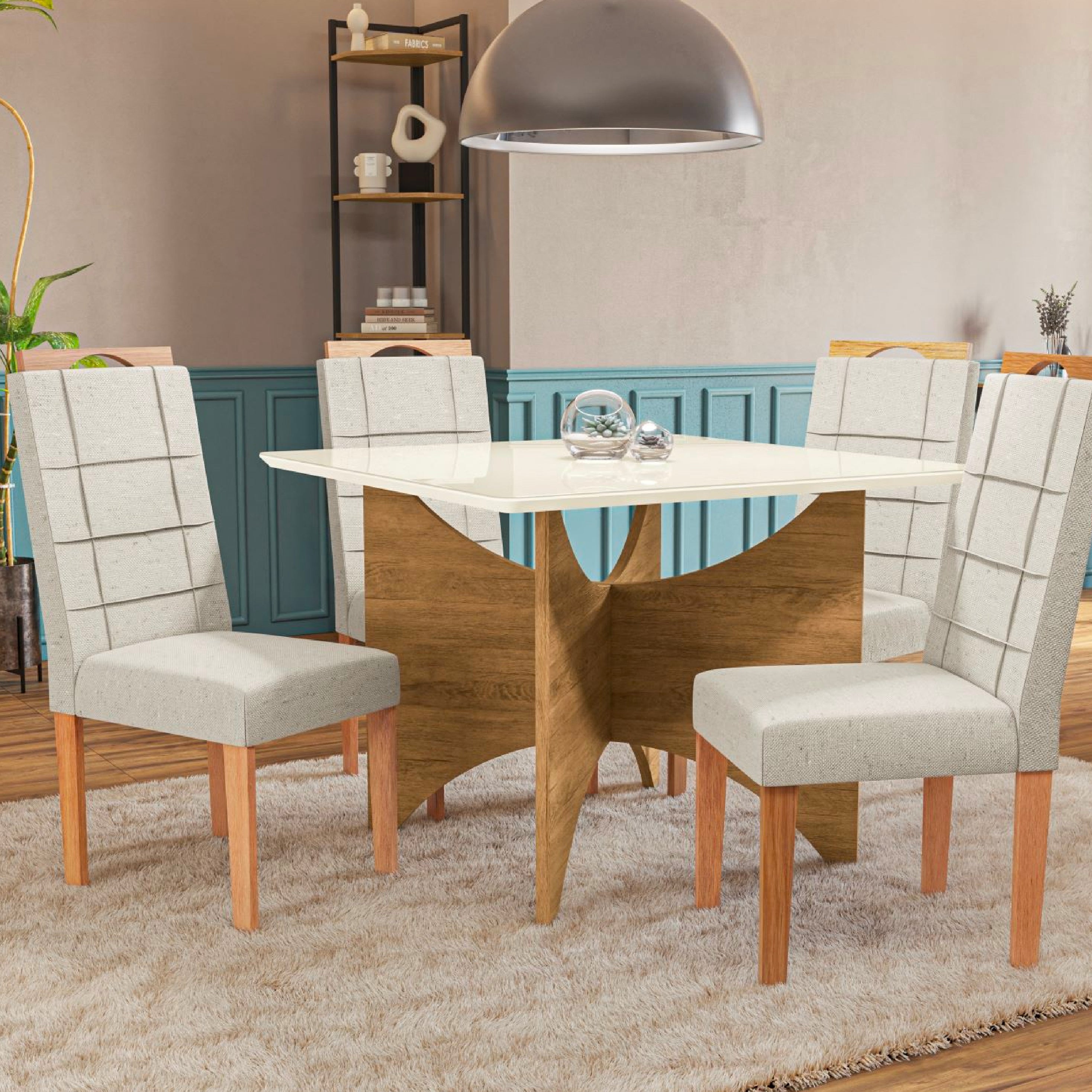 Comedor Bari Cuadrado con 4 Sillas