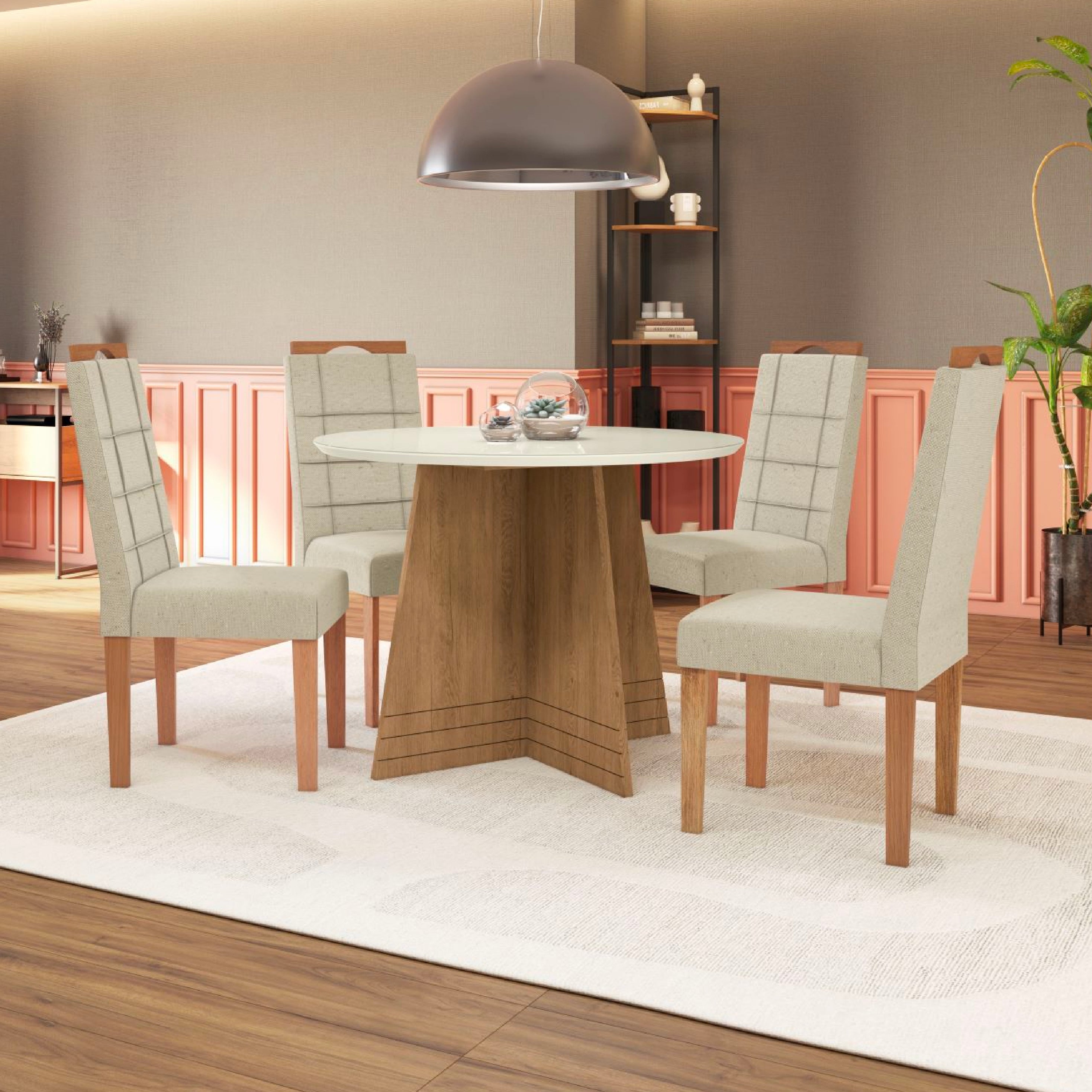 Comedor Capri Redondo con 4 Sillas